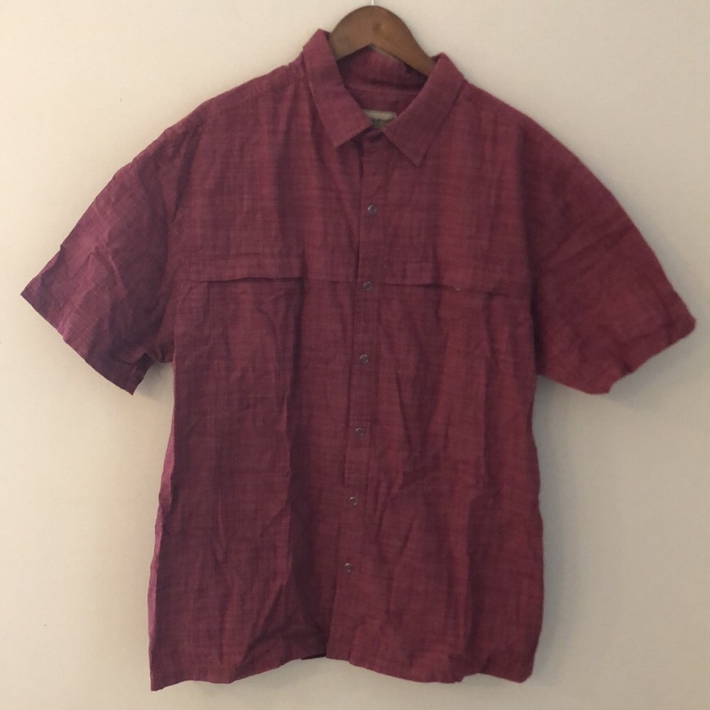 Scandia Woods Red Checkered button up Shirt short sleeve mid weight sporty XL
